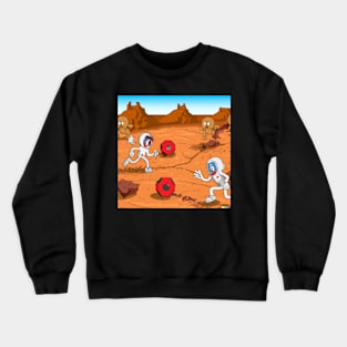 Astronauts playing football on Mars Crewneck Sweatshirt